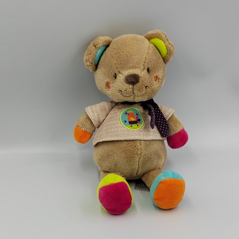 Doudou ours beige vert bleu violet rose SIMBA TOYS