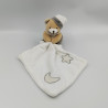 Doudou luminescent ours blanc gris mouchoir étoiles BABY NAT