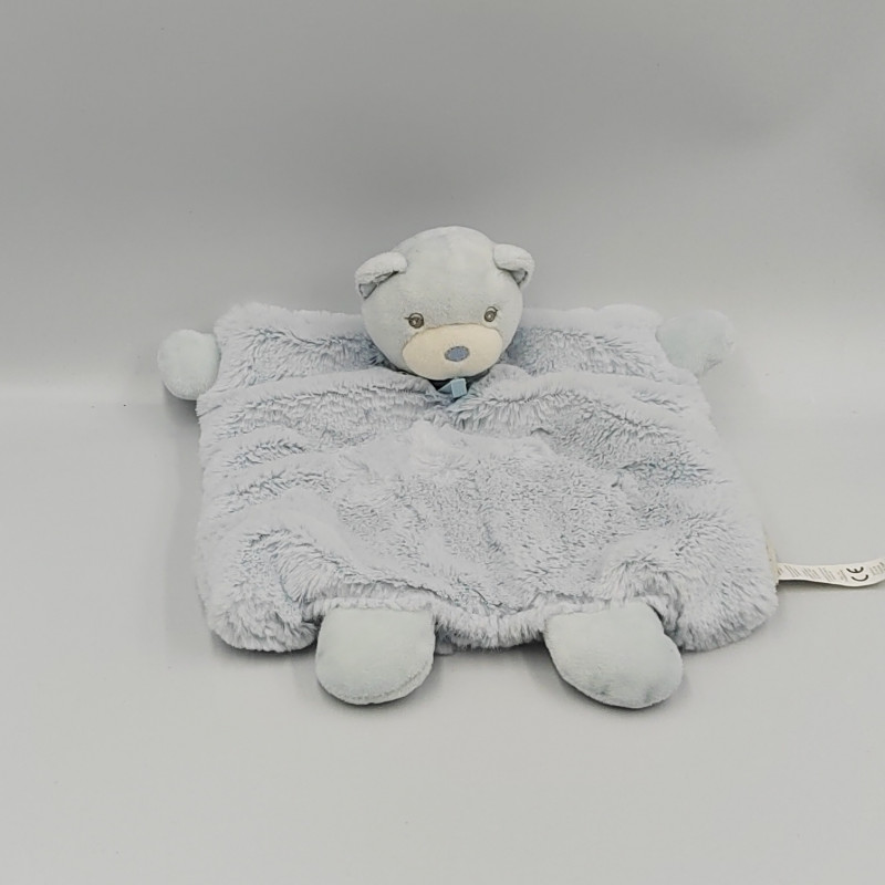 Doudou plat marionnette ours bleu PERLE KALOO