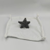 DOUDOU PLAT BLANC ÉTOILE GRISE PREMAMAN