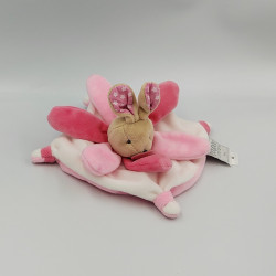 Doudou et compagnie plat lapin blanc rose mini collector