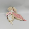 Doudou plat lapin beige rose blanc Papuche BABY NAT