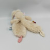 Doudou plat lapin beige rose blanc Papuche BABY NAT