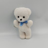 Doudou Peluche ours blanc noeud bleu BOULGOM