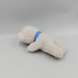 Doudou Peluche ours blanc noeud bleu BOULGOM