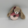 Doudou hochet lapin beige rose Nina NATTOU