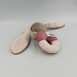 Doudou hochet lapin beige rose Nina NATTOU
