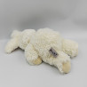 Doudou peluche ours déguisé en lapin beige blanc RICH