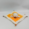 DOUDOU PLAT OURS BLANC ORANGE POIS