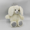 Peluche lapin blanc gris couronne TOM & ZOE