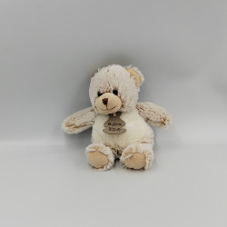 Doudou ours beige blanc tout doux z'animoos HISTOIRE D'OURS