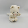 Ancienne Peluche ours chat blanc AJENA