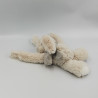 Doudou lapin gris écharpe CARRE BLANC