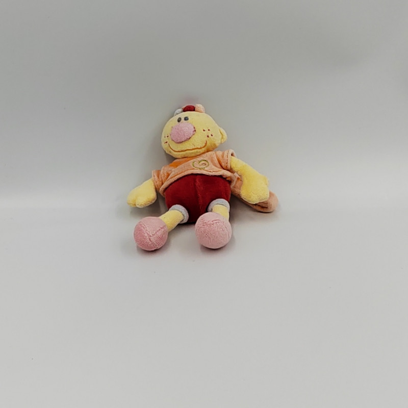 Doudou attache tétine Billy et Babette rouge orange NATTOU