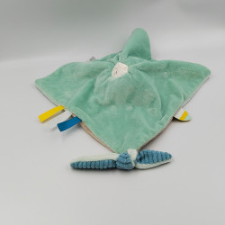 Doudou plat âne cheval bleu beige Tim et Tiloo NATTOU