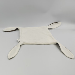 Doudou plat carré ours blanc marron KALOO