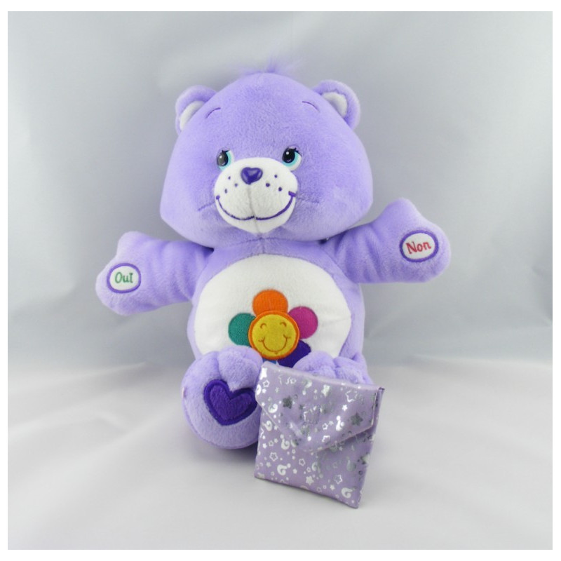 Peluche Bisounours mauve Grosami arc en ciel CARE BEARS