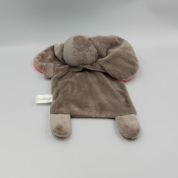 Doudou plat éléphant gris rose étoiles NICOTOY