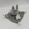 DOUDOU PLAT LAPIN GRIS ROSE ANGE
