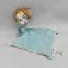 Doudou lion bleu gris orange mouchoir MOTS D'ENFANTS