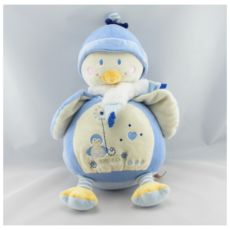 Doudou pingouin bleu blanc Youpik NICOTOY