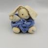 DOUDOU LAPIN PLUME BLANC BLEU KALOO