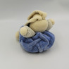 DOUDOU LAPIN PLUME BLANC BLEU KALOO