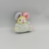 Ancien doudou peluche souris jaune vert bleu rose