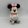 Doudou peluche musical Minnie rose gris bleu rayé DISNEY NICOTOY