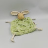 DOUDOU PLAT LAPIN PLUME VERT BLANC
