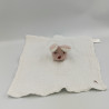 Doudou plat lapin blanc rose ABSORBA