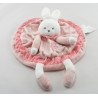 Doudou plat rond rose cheval ane coeur KIMBALOO