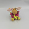 Mini doudou lapin rose vert coeur KALOO