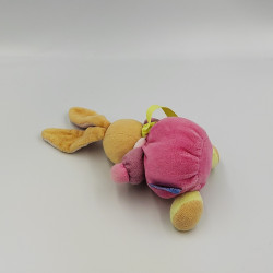 Mini doudou lapin rose vert coeur KALOO