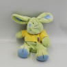 Doudou lapin vert bleu pull jaune FUTUROSCOPE