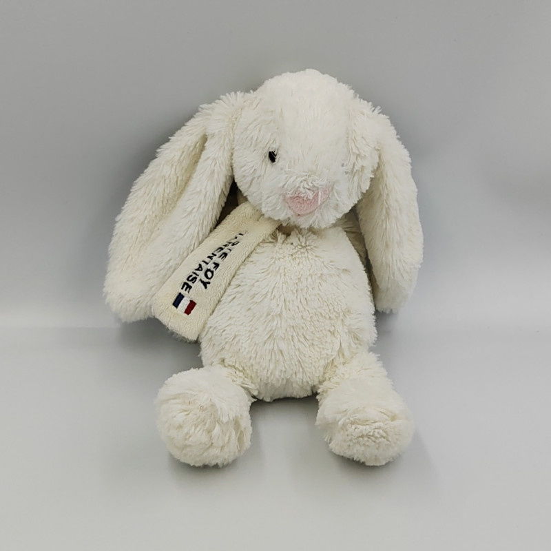 Doudou lapin blanc écharpe STE FOY CMP