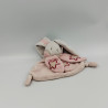 Doudou plat luminescent lapin blanc rose étoiles BABY NAT