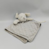 Doudou plat chien blanc gris KING BEAR