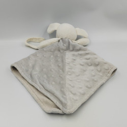 Doudou plat chien blanc gris KING BEAR