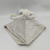Doudou plat chien blanc gris KING BEAR