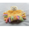 Doudou plat chat plume orange à franges KALOO