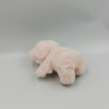 Ancienne Peluche ours rose blanc fleurs