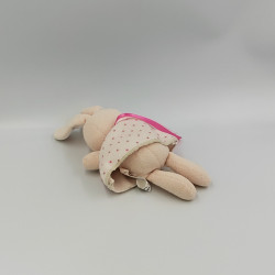 Mini doudou lapin rose violet pois attache tétine Petite rose KALOO