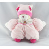 Doudou semi plat ours rose jaune NOUNOURS