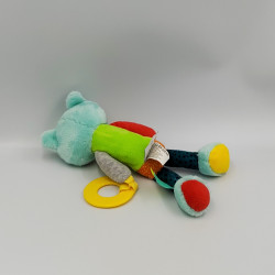 Doudou et compagnie loup louveteau bleu orange vert pouet