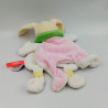 Doudou et compagnie plat lapin rose blanc vert jaune cape TATOO