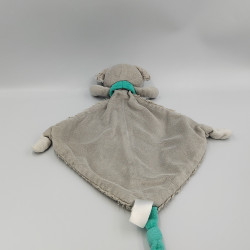 Doudou plat koala gris bleu jaune TIGEX