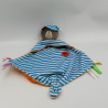 Doudou plat ours bleu orange rayé ZEEMAN FUN HORIZON