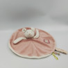Doudou plat souris rose blanc Myrtille et Capucine MOULIN ROTY