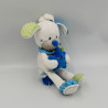 Doudou musical chien blanc bleu rouge vert LIEF